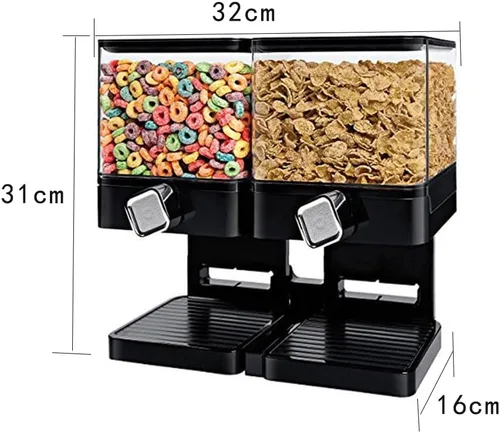 Miniatura 2 de SEIWEI Dispensador de alimentos multifunción para almacenamiento de cereales con bandeja inferior desmontable para organización de cocina, grano