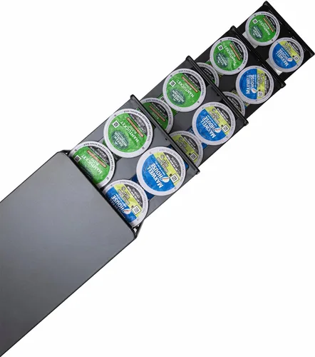 Miniatura 7 de Cajón Organizador de Tazas K de FlagShip para Cápsulas de Café Keurig - Organizador de 4 Niveles para Mostrador (Capacidad para 56 Cápsulas)