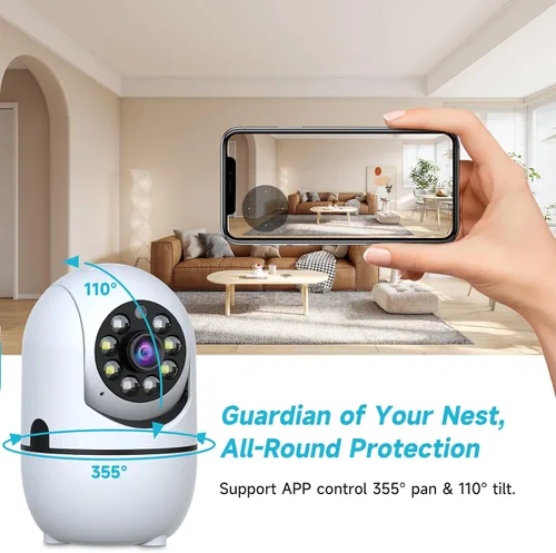 Miniatura 2 de JAIOTlink Cámara inalámbrica para interiores de 2 MP, cámara WiFi para mascotas con aplicación de teléfono, cámaras 1080P para seguridad en el hogar