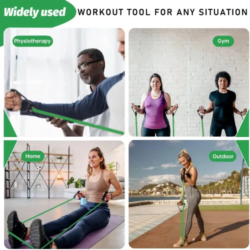 Miniatura 6 de Bandas de resistencia con asas, bandas de resistencia individuales con asas para entrenar mujeres y hombres, bandas elásticas para entrenamiento