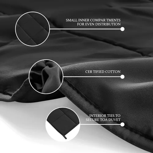 Miniatura 4 de CYMULA Manta con peso para adultos (25 libras, 80 x 87 pulgadas, tamaño King, color negro) - Mantas pesadas refrescantes transpirables para verano e
