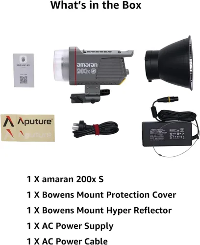 Miniatura 7 de amaran 200x S 200W - Luz de video LED bicolor, control de aplicación Bluetooth, luz de estudio, fuente de alimentación CC/CA, montaje Bowens