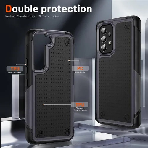 Miniatura 131 de Jeylly Compatible con Samsung Galaxy A22 5G Funda, Funda Samsung A22 5G con 2pcs protectores de pantalla de vidrio templado