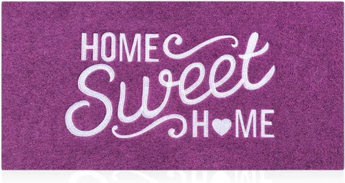 Miniatura 23 de Alfombra de bienvenida para puerta para interiores y exteriores, con parte trasera de goma antideslizante, “Home Sweet Home”, absorbe el barro