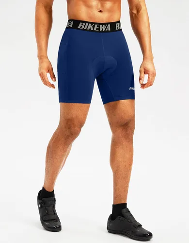 Miniatura 2 de Bikewa Ropa interior de ciclismo para hombre, con acolchado 3D, con bolsillos laterales
