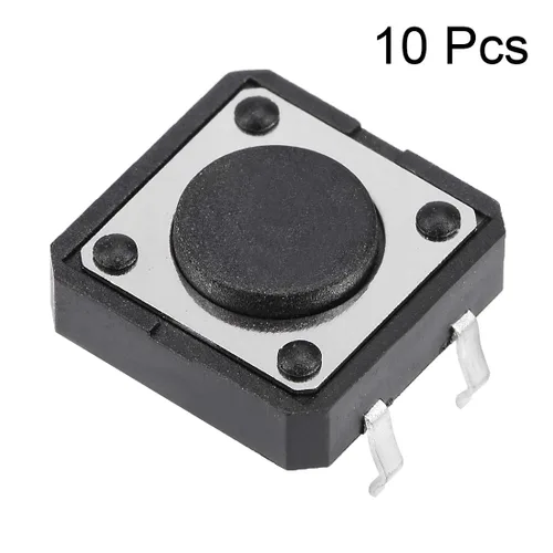 Miniatura 2 de uxcell 0.472x0.472x0.169 in Panel Mini PCB Interruptor de botón táctil momentáneo DIP Negro, Gris 10PCS