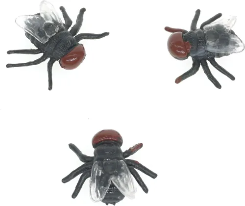 Cooplay 30 piezas de moscas falsas insectos, insectos, insectos, reptiles, bromas, trucos de miedo, cerebros difíciles para Halloween, día de los