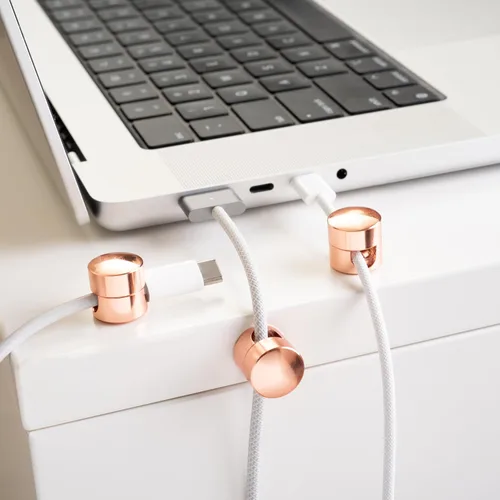 Miniatura 2 de ICONIT Anclajes de cable para organización de escritorio, organizadores de cables de aluminio de alta calidad, cargador + clips de gestión de cables