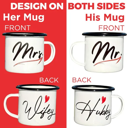 Miniatura 2 de Mr and Mrs - Juego de tazas de café, tazas de pareja, para él y ella, juego de tazas de café Mr and Mrs para él y ella, tazas para él y ella, tazas