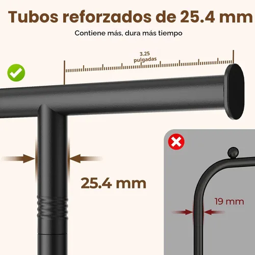 Miniatura 6 de HYSEYY Perchero de Ropa, Perchero de Ropa para Colgar Ropa, Perchero Rodante Resistente Perchero de Abrigos Portátil Perchero de Armario de Metal