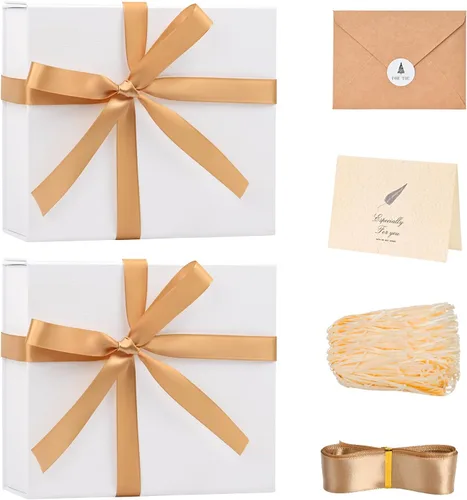 Miniatura 50 de LIFELUM Caja de regalo de 13.5 x 10 x 4 pulgadas, caja de regalo grande con tapas magnéticas, cajas de regalo negras para regalos de graduación