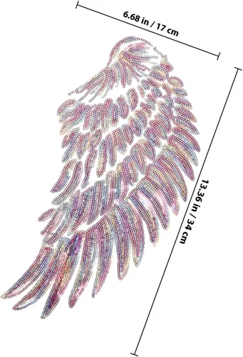 Miniatura 2 de Didiseaon 2pcs Embroidered Angel Wings Sequin Patch DIY Clothing Decor Iron-on Applique for Jackets Craft Accessories