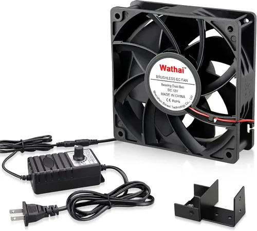 Wathai Ventilador AC de 110 V y 240 V de 120 mm x 38 mm Muffin con controlador de velocidad variable para puerta, de habitación a habitación, estufa