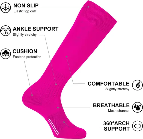 Miniatura 2 de FITRELL Paquete de 23 calcetines de fútbol para jóvenes, niños y adultos, calcetines de béisbol y softbol para hombres, mujeres, niños y niñas