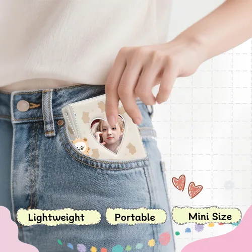 Miniatura 6 de Carpeta para tarjetas fotográficas Kpop de 3 pulgadas, bonito álbum de fotos, portátil, álbum de tarjetas de fotos Kpop con bonito colgante