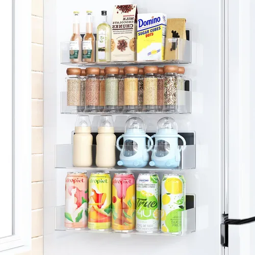 Miniatura 15 de Mystozer Estante Magnético para Especias para Refrigerador, Organizador de Cocina y Estante de Almacenamiento, Negro (Paquete de 6)..