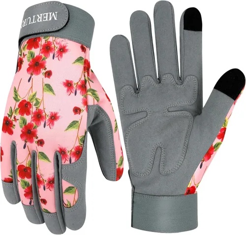 Miniatura 13 de Guantes de jardinería para mujer, de cuero resistente, a prueba de espinas, guantes de trabajo para mujer ColorF