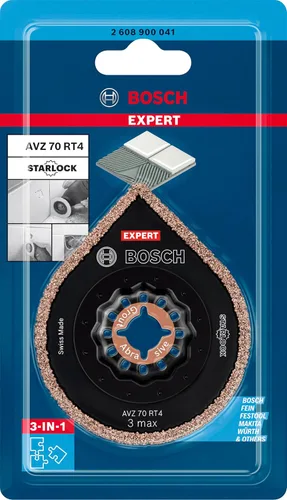 Miniatura 2 de Bosch 1 x Expert 3 max AVZ 70 RT4 placas de lechada (para mortero, mortero, Ø 2.756 in, accesorio profesional multiherramienta)