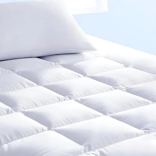 Cubrecolchón y almohadilla protectora de colchón en uno, cubrealmohada alternativa de plumón de felpa de lujo; haz que tu cama sea lujosa; bolsillos