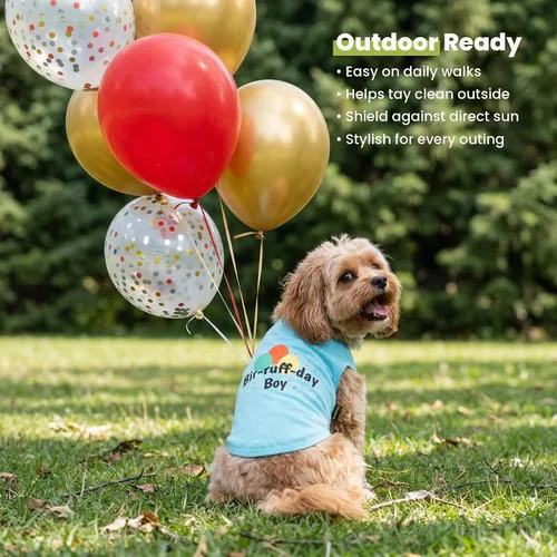 Miniatura 8 de Fitwarm Camisa de cumpleaños para perro, ropa divertida para perros pequeños, traje de cumpleaños para mascotas, camiseta de gato, 100% algodón