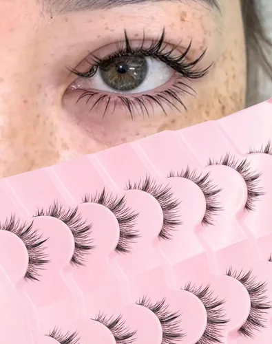Miniatura 24 de Jiocolor Pestañas postizas de aspecto natural, con diseño de zorro, pestañas postizas de ojo de gato, pestañas postizas suaves de visón, paquete