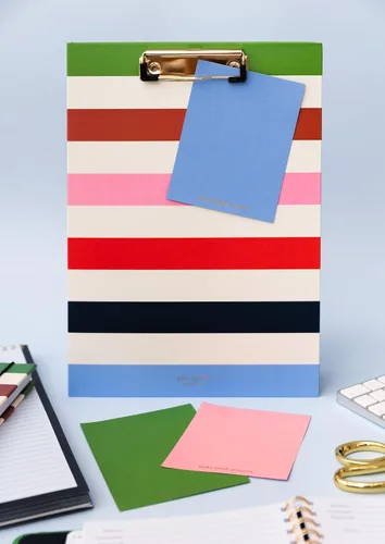 Miniatura 4 de kate spade new york Portapapeles de tapa dura con clip de perfil bajo, padfolio profesional incluye bloc de notas rayado, trabilla para bolígrafo