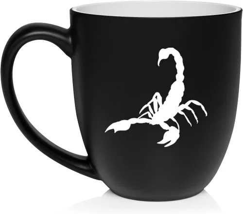 Miniatura 24 de Daylor Taza de café de cerámica Scorpion, regalo para ella, él, amigo, compañero de trabajo, esposa, esposo (11 onzas, azul)