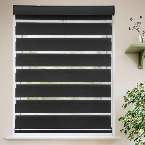 Miniatura 11 de Personalizadas MYshade - Persianas de cebra para ventanas sin cordones, persianas para ventanas con filtro de luz, tratamientos para ventanas