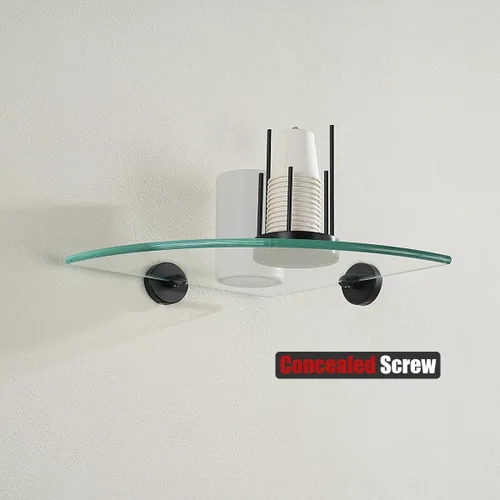 Miniatura 3 de JQK TGS190L10-PB-P2 - Estante de pared flotante de acero inoxidable 304 para baño, 10 x 10 pulgadas, 2 unidades, color negro
