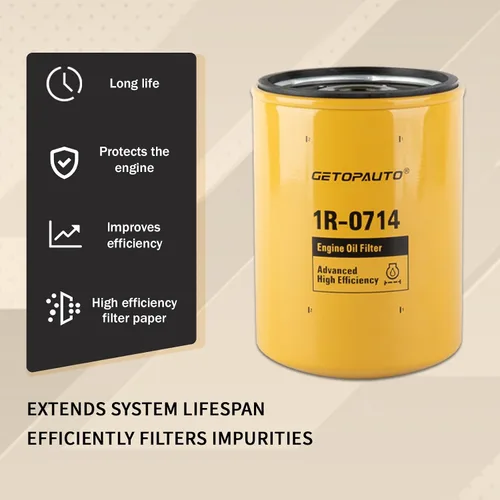 Miniatura 5 de GETOPAUTO 1R-0714 Filtro de aceite para Caterpillar CAT 307C 306 308C 308D 305.5 4M40 E200B retroexcavadora 446B 446D 1R0714 8T6307 9Y0858 9N-6007