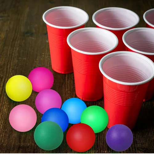 Miniatura 7 de Hanaive 100 unidades pelotas de tenis de mesa multicolor de 40 mm, pelotas de plástico a granel lavables, juego pequeño para juegos de piscina