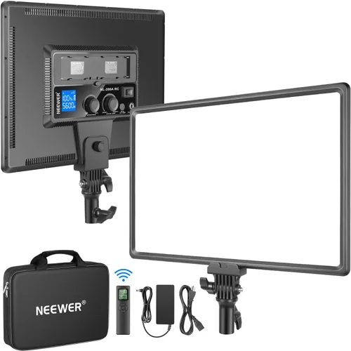 Miniatura 14 de NEEWER Panel de luz de video LED de 9" regulable con iluminación suave para cámara DSLR con mini trípode de escritorio, puertos USB tipo C