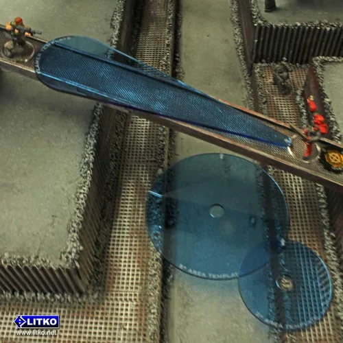 Miniatura 3 de LITKO Juego de plantillas Compatible con Warhammer 40,000, Shadow War: Armageddon Kit de plantillas acrílicas de 3 piezas de explosión y flamer
