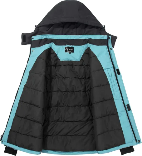 Miniatura 2 de Spmor Chaqueta de esquí impermeable con capucha para hombre, abrigo de snowboard para invierno, resistente al viento, para la nieve