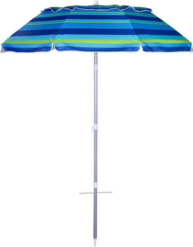 Miniatura 20 de Sombrilla de playa al aire libre de 6.5 pies con anclaje de arena, inclinación y protección solar UV50+, ligera y portátil, perfecta para playa