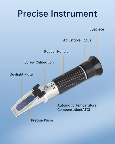 Miniatura 4 de LOHAND Refractómetro Brix con compensación de temperatura automática (ATC), medición de precisión del contenido de azúcar para vino/fruta/bebida