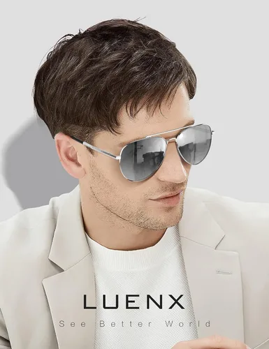 Miniatura 8 de LUENX, Aviator - Gafas de sol polarizadas, para hombres y mujeres, protección UV 400, con funda 60MM