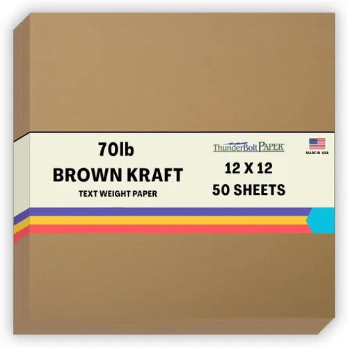 Miniatura 9 de 50 hojas de papel de fibra kraft marrón con texto 28/70 # (no tarjeta/cubierta), 4.25 x 11 pulgadas, tamaño media carta, corte largo, peso de 70