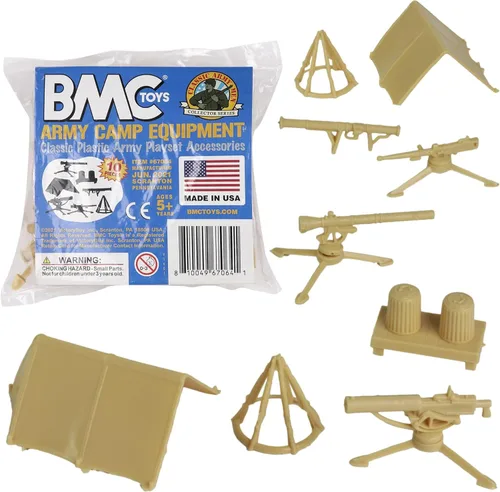 Miniatura 11 de BMC Classic - Juego de accesorios de plástico para hombre, 10 unidades de campamento militar, fabricado en EE. UU Gris