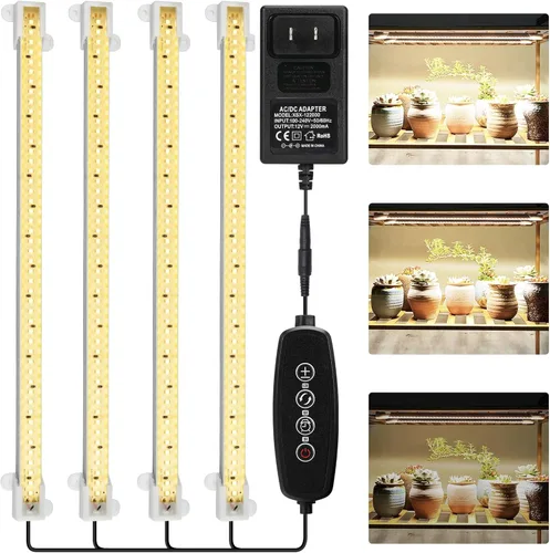 Miniatura 9 de Mosthink Tiras de luz LED para cultivo de plantas de espectro completo para plantas de interior con temporizador de encendido y apagado automático