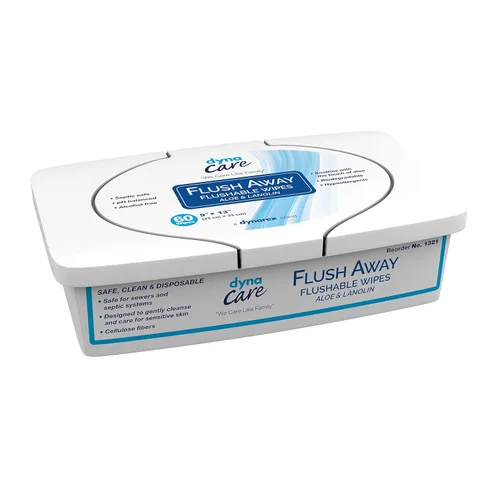 Dynarex 1321 DynaCare - Toallitas desechables para adultos, sin alcohol, seguras para alcantarillas y sistemas sépticos, 9 x 13 pulgadas, paquete de