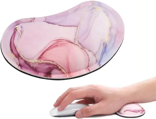 MXCOIRTP Reposamuñecas para mouse, almohadilla ergonómica de espuma viscoelástica para muñeca, almohadilla de soporte para muñeca con base Mármol -