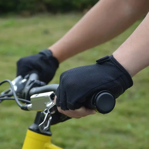 Miniatura 5 de HuwaiH Guantes de ciclismo para hombres y mujeres, antideslizantes que absorben los golpes, guantes de ciclismo de medio dedo, guantes de bicicleta