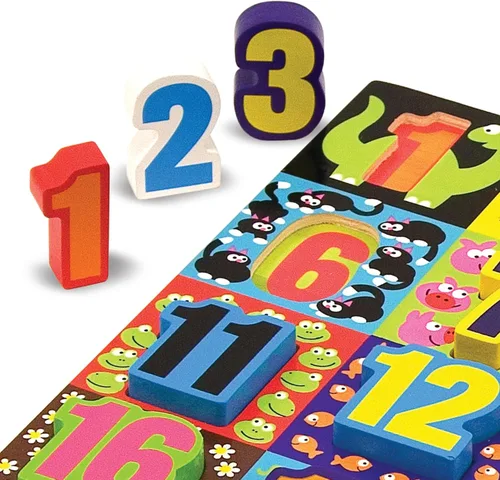 Miniatura 5 de Melissa & Doug – Rompecabezas de madera de piezas grandes de números jumbo (20 piezas)