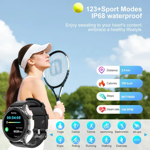 Miniatura 4 de Relojes inteligentes para mujer, reloj inteligente deportivo para responderhacer llamadas, IP68 rastreadores de fitness con frecuencia cardíaca