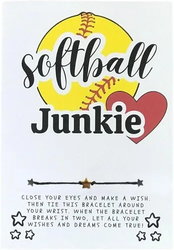 Miniatura 26 de Softball Wish Bracelet, Softball Gift, Team Gift, Softball Card, Graduation, Senior Year, Sports Team Party Favor Gift, Team Wish Gift