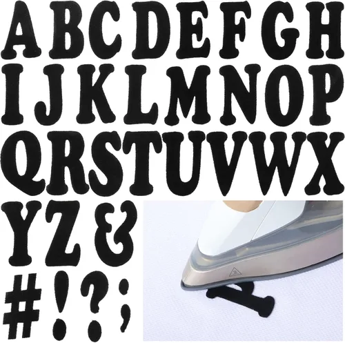 Outus Juego de 279 piezas de letras de terciopelo para planchar de 5 cm en alfabeto A-Z para calcetines de Navidad, adornos para gorras de graduación