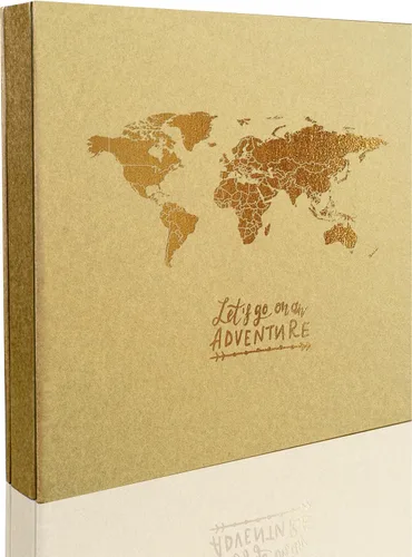Miniatura 12 de Holoary Álbum de fotos de 4 x 6 500 fotos, 5 imágenes por página, 500 bolsillos de 4 x 6 pulgadas, cubierta de papel kraft diseño de viaje mapa