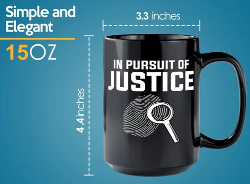 Miniatura 6 de Taza de café detective de 15 onzas, color negro -In pursuit of - Oficial de policía policía patrulla detective Sheriff Police Enforcement Police