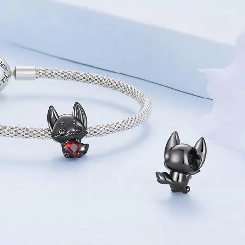 Miniatura 2 de BABAMIA Dijes de corazón con dije de rosa para pulseras cuentas de plata de ley 925 se adapta a pulseras y collares pavimentados con circonita
